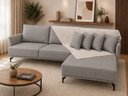 Ver imagem 1 de Sofá Ibiza Linho Cinza 2.60m Chaise Lado Direito ou Esquerdo – Design Moderno e Conforto Premium