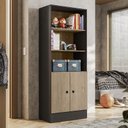 Ver imagem 2 de Armário Gamer 2 Portas Preto/Carvalho - Qmovi