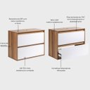 Ver imagem 3 de Gabinete para Banheiro 80cm MDF Freijo com Branco Dubai - On Móveis