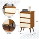 Ver imagem 4 de Criado Mesa de Cabeceira Retrô com Gaveta Wood:Freijó/Off White