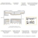 Ver imagem 4 de Armário de Cozinha Completa de Canto Veneza Multimóveis V2071 Branco/dourado