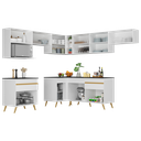 Ver imagem 6 de Armário de Cozinha Completa de Canto Veneza Multimóveis V2071 Branco/dourado