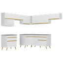 Ver imagem 7 de Armário de Cozinha Completa de Canto Veneza Multimóveis V2071 Branco/dourado