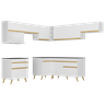 Armário de Cozinha Completa de Canto Veneza Multimóveis V2071 Branco/dourado - 7
