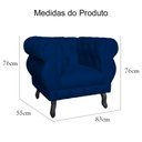 Ver imagem 6 de Poltrona Decorativa Sala Recepção Maya Suede Azul Marinho LM DECOR