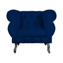 Ver imagem 2 de Poltrona Decorativa Sala Recepção Maya Suede Azul Marinho LM DECOR