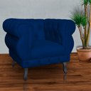Ver imagem 1 de Poltrona Decorativa Sala Recepção Maya Suede Azul Marinho LM DECOR