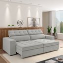 Ver imagem 2 de Sofá Decorativo Hugo 2 Lugares 208cm Reclinável e Retrátil Veludo Cinza Claro G45 - Gran Belo