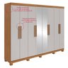 Guarda-roupa Casal Easy Slim 8 Portas com Espelho e Pés Amendoa Clean/off White - 10