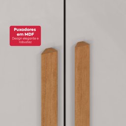 Guarda-roupa Casal Easy Slim 8 Portas com Espelho e Pés Amendoa Clean/off White - 7
