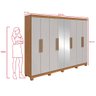 Guarda-roupa Casal Easy Slim 8 Portas com Espelho e Pés Amendoa Clean/off White - 5