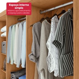 Guarda-roupa Casal Easy Slim 8 Portas com Espelho e Pés Amendoa Clean/off White - 9