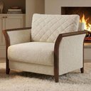 Ver imagem 2 de Poltrona Decorativa Ambar Braços Pes em Madeira Boucle Tce 1010 Moll