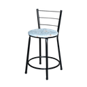 Ver imagem 3 de Jogo 2 Banqueta Baixa Para Cozinha Epoxi Preta Estofado Floral Floral