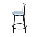 Ver imagem 5 de Jogo 2 Banqueta Baixa Para Cozinha Epoxi Preta Estofado Floral Floral