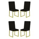 Ver imagem 2 de Kit 4 Cadeiras Estofadas Base de Ferro para Mesa de Jantar Cor:preto