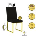 Ver imagem 4 de Kit 4 Cadeiras Estofadas Base de Ferro para Mesa de Jantar Cor:preto