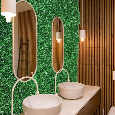22 Paineis com Folhagem de Amendoim Artificial - Placa Muro Inglês para Jardim Vertical Interno