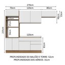 Ver imagem 4 de Armário de Cozinha Completa 270cm Rustic/Branco Glamy Madesa 15