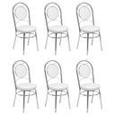 Ver imagem 3 de Conjunto 6 Cadeiras para Cozinha Debrum Cromado/Branco