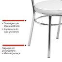 Ver mais imagens de Conjunto 6 Cadeiras para Cozinha Debrum Cromado/Branco
