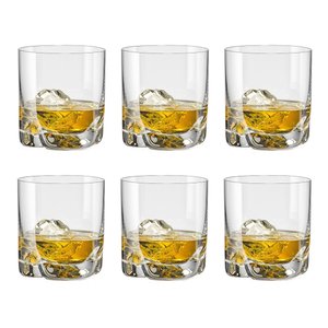 Kit 6 Copos Whisky Dose Cristal Titânio Bohemia Sophia 280ml