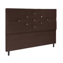 Ver imagem 1 de Cabeceira Cama Queen 160cm Virgínia Suede Marrom e Frame