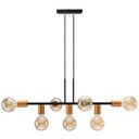 Ver imagem 7 de Lustre Luminária de Teto Pendente Rubis para 7 Lâmpadas 68cm Moderno Industrial - Preto/Verniz Ouro
