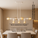 Ver imagem 3 de Lustre Luminária de Teto Pendente Rubis para 7 Lâmpadas 68cm Moderno Industrial - Preto/verniz Ouro