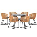 Ver imagem 1 de Mesa e 6 Cadeiras e Noronha Preto E11 Trama Original Terra Cota