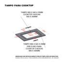 Ver imagem 2 de Tampo 80cm com Furo para Cooktop 4 Bocas 50cm X 35cm e Pré Furo Cooktop 5 Bocas 60cm X 35cm Luciane