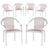 6 Cadeiras área Externa Alumínio Polido E Fibra Sintética - 1