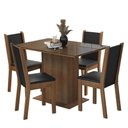 Ver imagem 1 de Conjunto Sala de Jantar Mesa Tampo de Vidro 4 Cadeiras Rustic Preto Martina Madesa