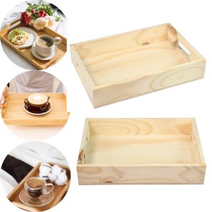 Bandeja de Café da Manhã Madeira Pinus Rústica 06x32x45 cm - Repac Madeiras - Bandeja Cantinho do Ca