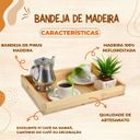 Ver imagem 3 de Bandeja de Café da Manhã Madeira Pinus Rústica 06x32x45 cm - Repac Madeiras - Bandeja Cantinho do Ca