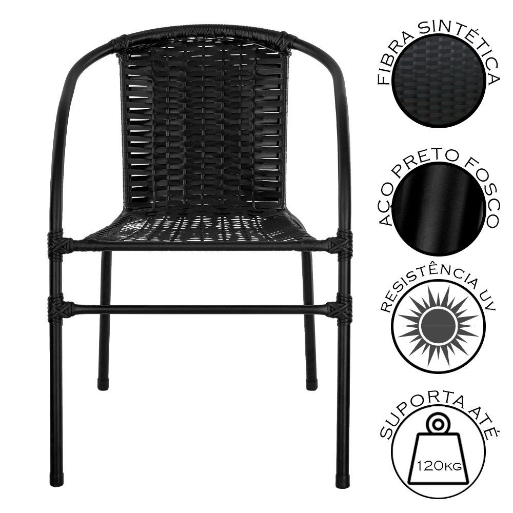 Cadeira para Área Externa Happy Hour de Aço e Fibra Sintética Acesse Móveis - 6