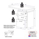 Ver imagem 4 de Gaveteiro de Escritório com Tampo Auxiliar 90cm com Chave 3 Gavetas Multimóveis CR25301
