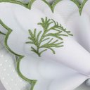 Ver imagem 1 de Kit 12 Jogos Americanos Guardanapos de Mesa Retangular Bordado Alecrim - Branco