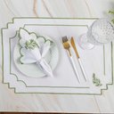 Ver imagem 2 de Kit 12 Jogos Americanos Guardanapos de Mesa Retangular Bordado Alecrim - Branco