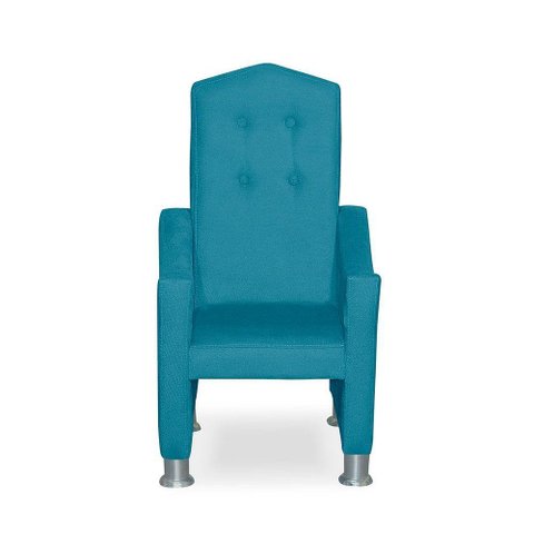 Mini Cadeira Poltrona Infantil Troninho Decorativa Suede Azul Tiffany