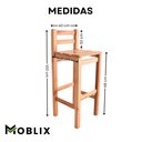 Ver imagem 4 de Banqueta Alta em Madeira Maciça Reforçada Natural