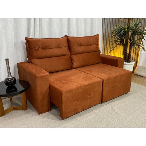 Sofá Retrátil Reclinável 1,80 M Terracota 604 Lia