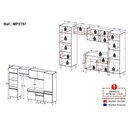 Ver imagem 3 de Armário Cozinha Modulada Completa 314cm com Balcão Veneza Multimóveis Mp3757 Preto/dourado