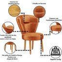 Ver imagem 4 de Poltrona Decorativa para Estúdio de Beleza Maquiagem Sala de Jantar Tecido Veludo Pés Palito