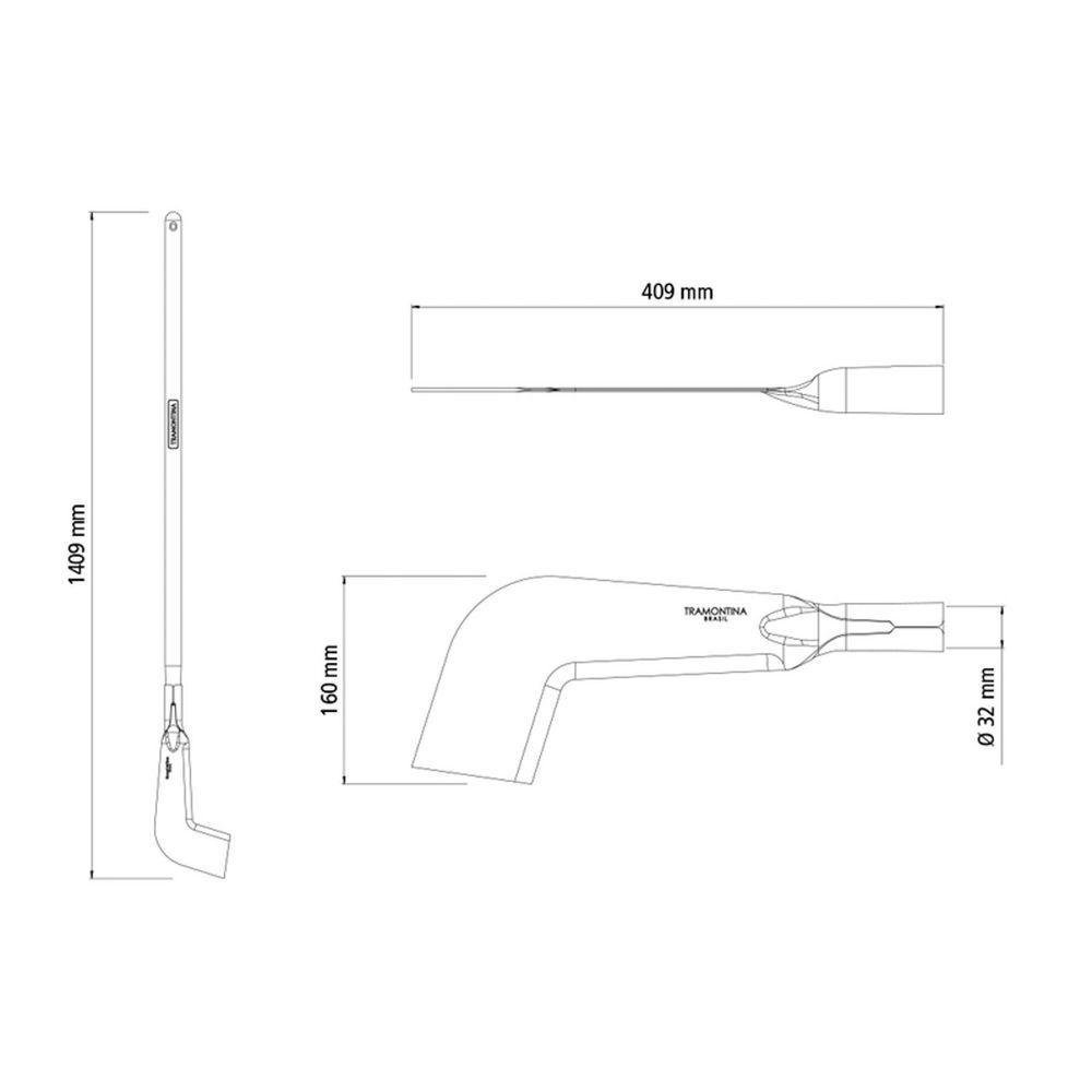 Foice Reta Tramontina em Aço com Cabo de Madeira 110 Cm Tramontina - 2