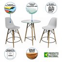 Ver imagem 6 de Mesa Bistrô Eames Eiffel Vidro com 2 Banquetas Brancas de Madeira