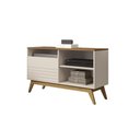 Ver imagem 1 de Rack para TV Rack American 1 Porta Off White Freijo 108cm MDP Germai Móveis