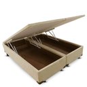 Ver imagem 1 de Base Box Baú Blindado Casal Bipartido AColchoes Suede Bege 49x138x188
