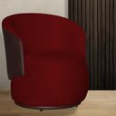 Ver imagem 3 de Kit 2 Poltronas Organica Beatriz Suede Vermelho C/ Composê Corano Marrom - Lm Decor