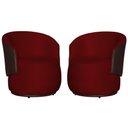 Ver imagem 2 de Kit 2 Poltronas Organica Beatriz Suede Vermelho C/ Composê Corano Marrom - Lm Decor